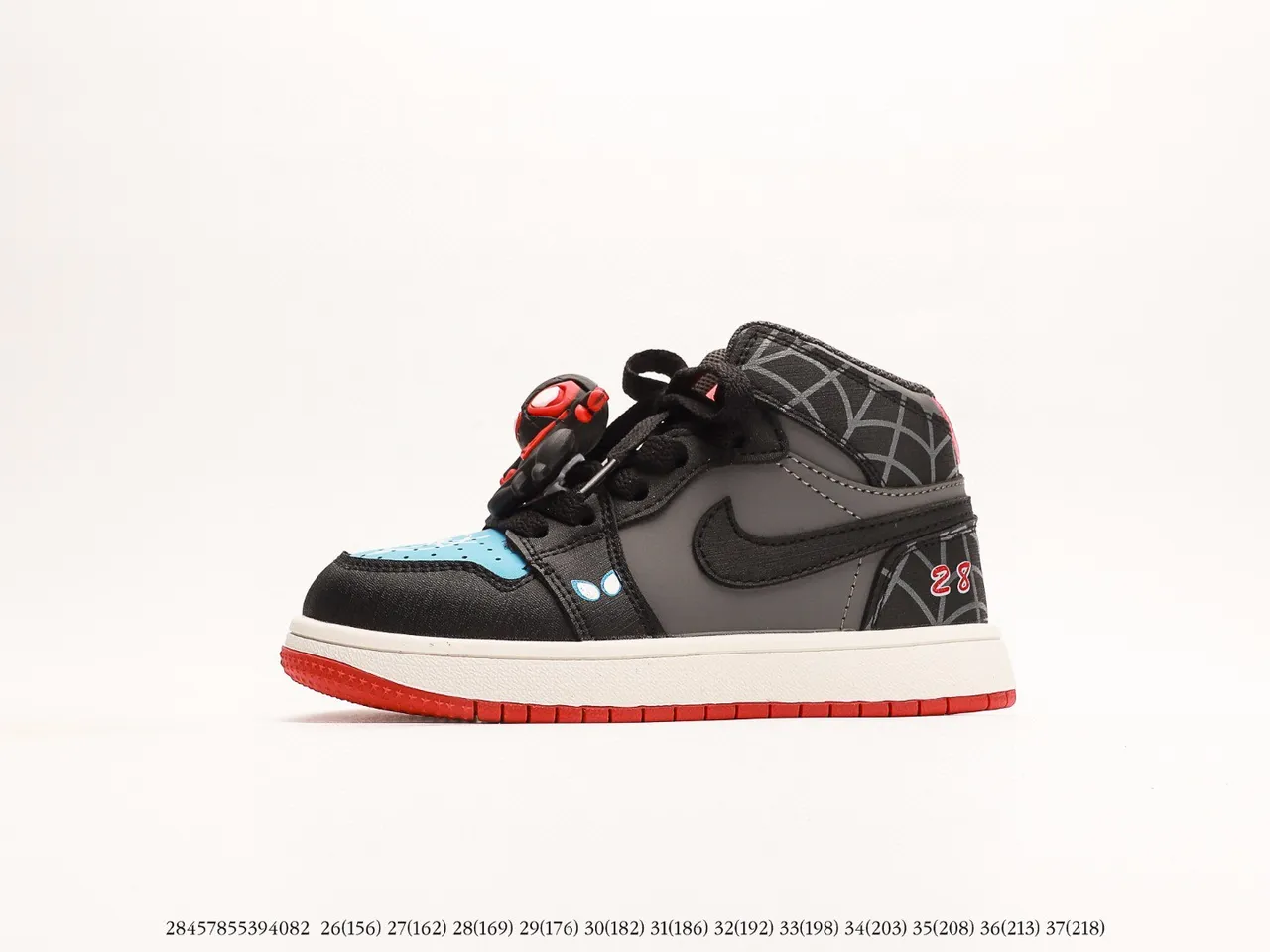 Air Jordan 1 High Kids Black White Red Gray Blue Spiderweb Basketball Shoes 13