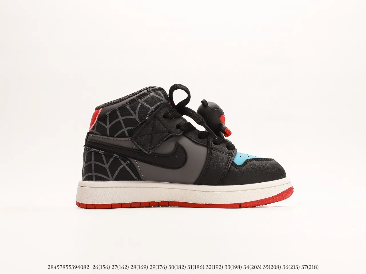 Air Jordan 1 High Kids Black White Red Gray Blue Spiderweb Basketball Shoes 14