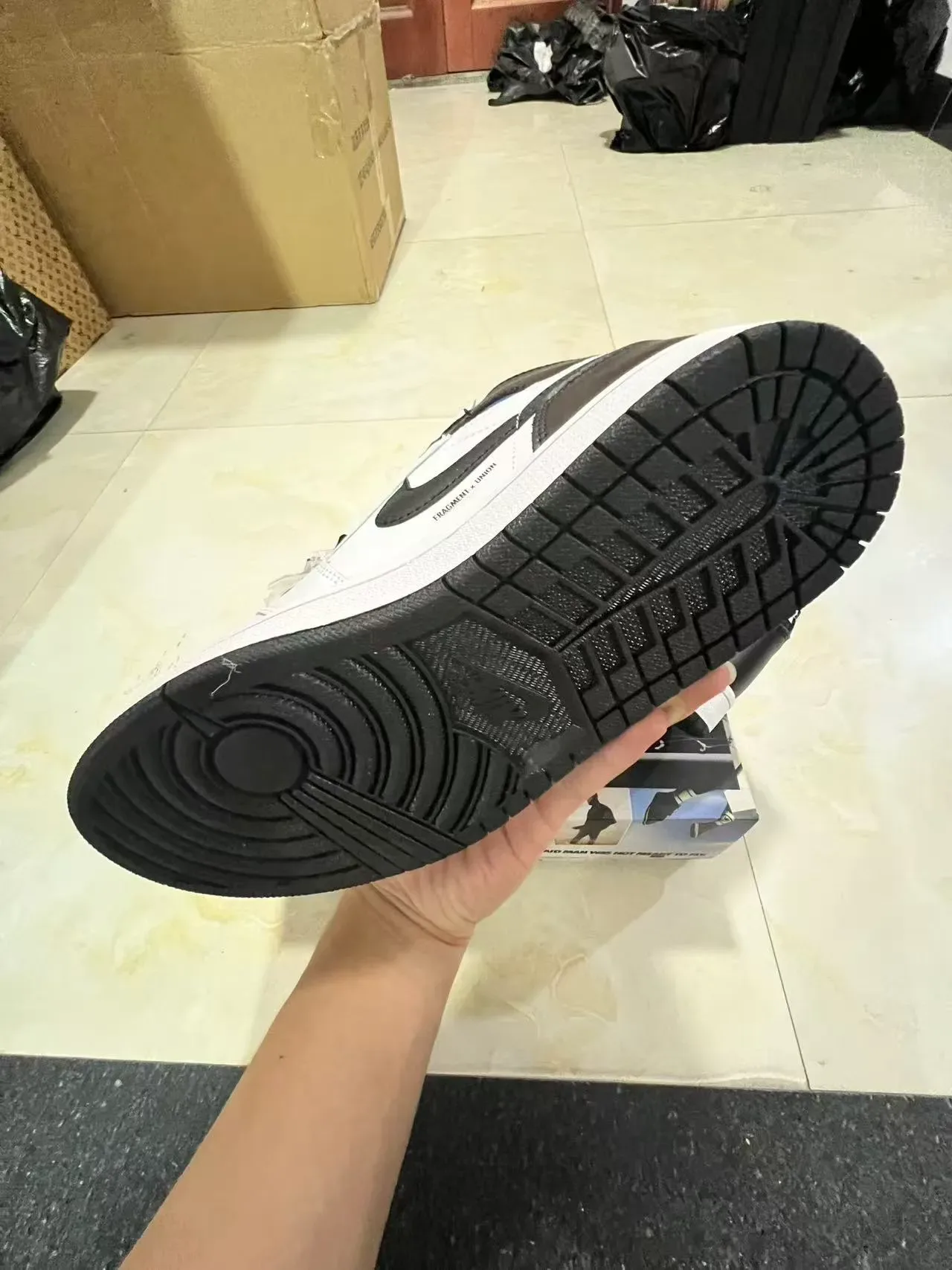 Air Jordan 1 High Top Blanco Negro Zapatos de Baloncesto 6