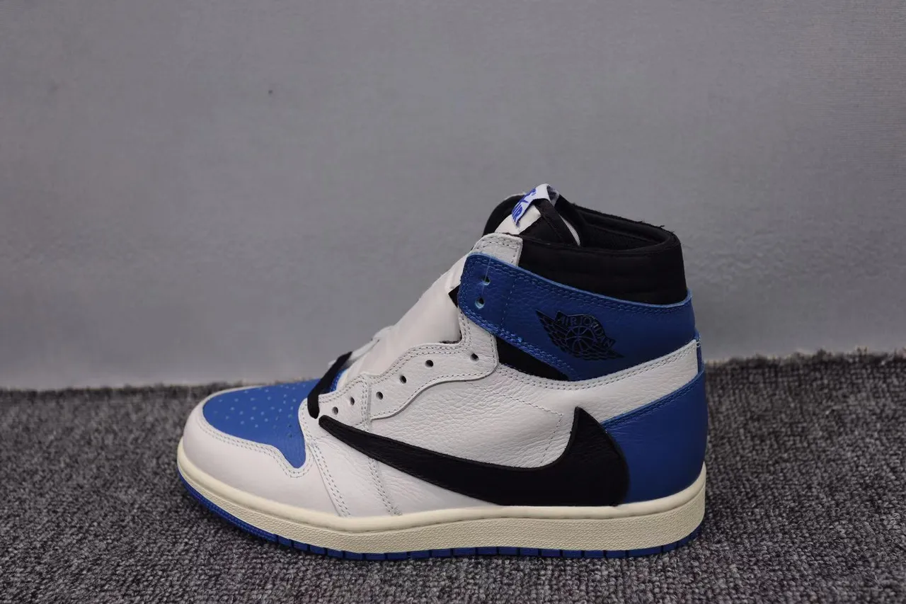Air Jordan 1 High White Royal Blue Black Basketball Shoes 6
