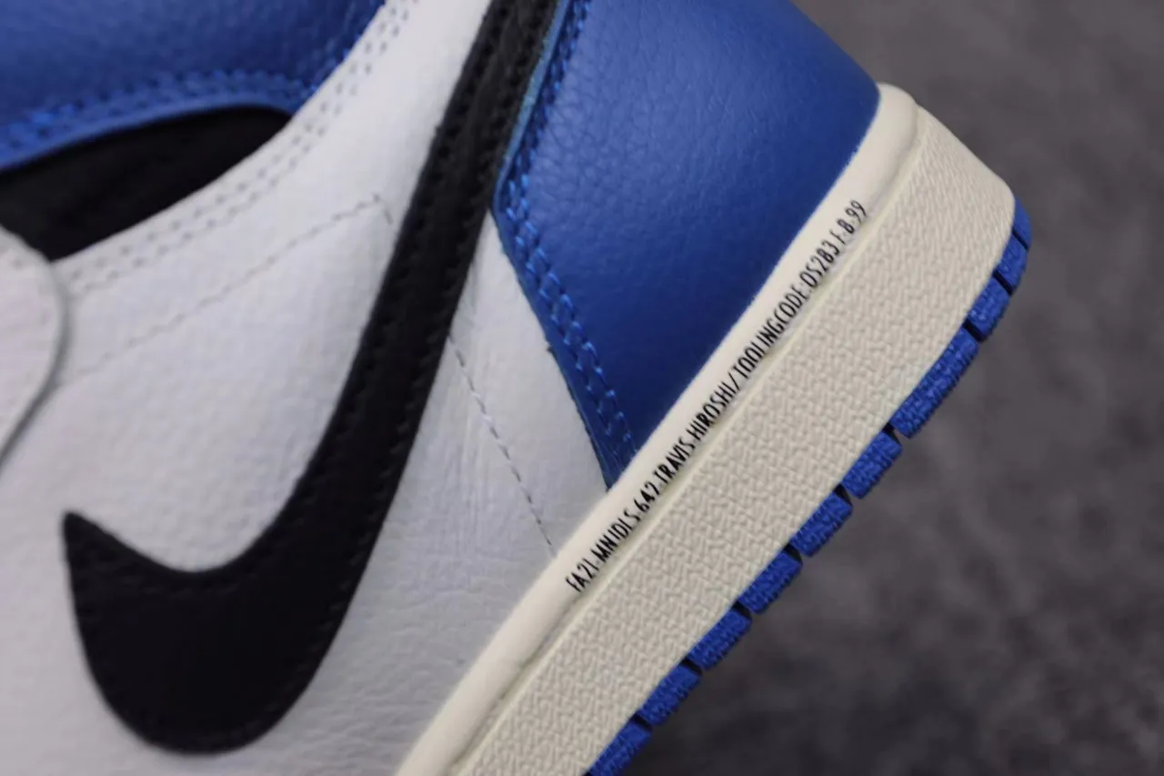 Air Jordan 1 High White Royal Blue Black Basketball Shoes 14