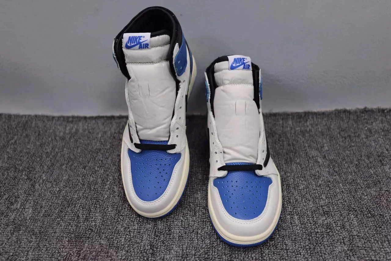 Air Jordan 1 High White Royal Blue Black Basketball Shoes 17