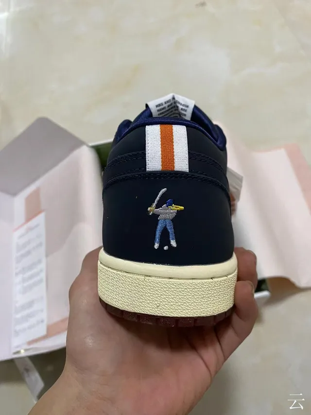 Air Jordan 1 Low Navy Cream Burgundy Lifestyle Sneakers 7