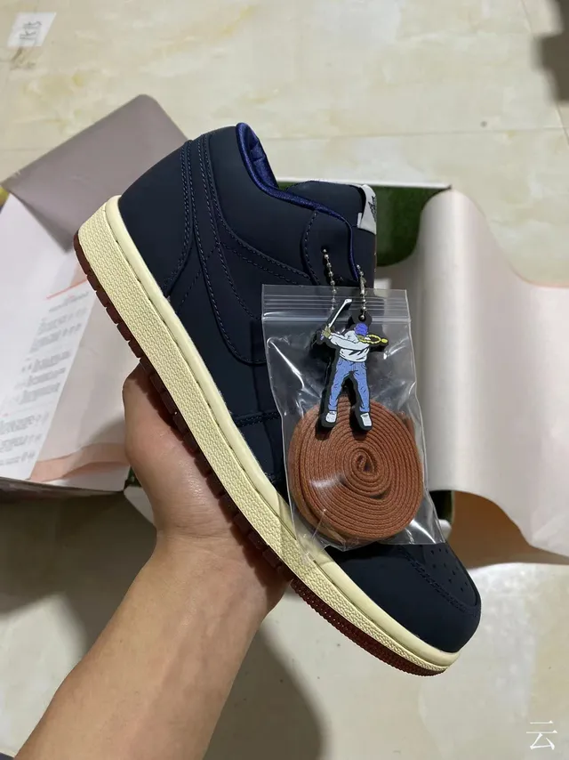 Air Jordan 1 Low Navy Cream Burgundy Lifestyle Sneakers 8