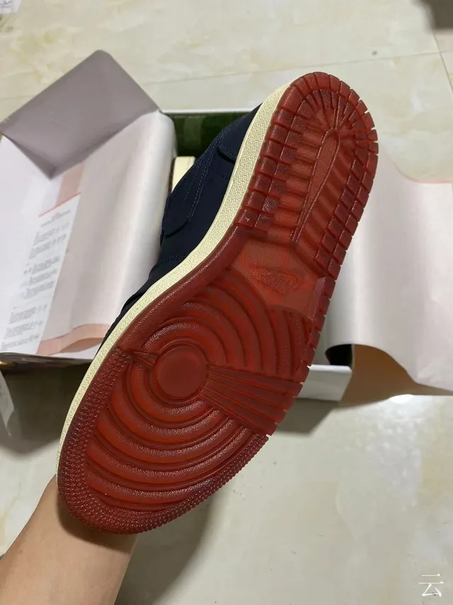 Air Jordan 1 Low Navy Cream Burgundy Lifestyle Sneakers 12