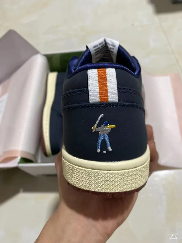 Air Jordan 1 Low Navy Cream Burgundy Lifestyle Sneakers 13