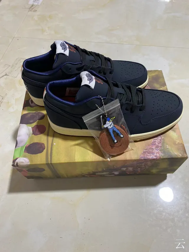 Air Jordan 1 Low Navy Cream Burgundy Lifestyle Sneakers 15