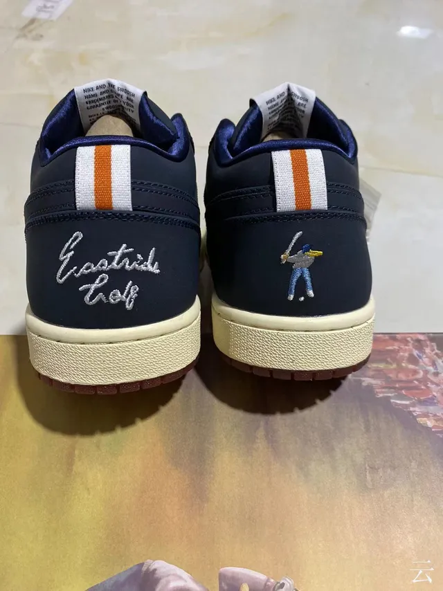 Air Jordan 1 Low Navy Cream Burgundy Lifestyle Sneakers 17
