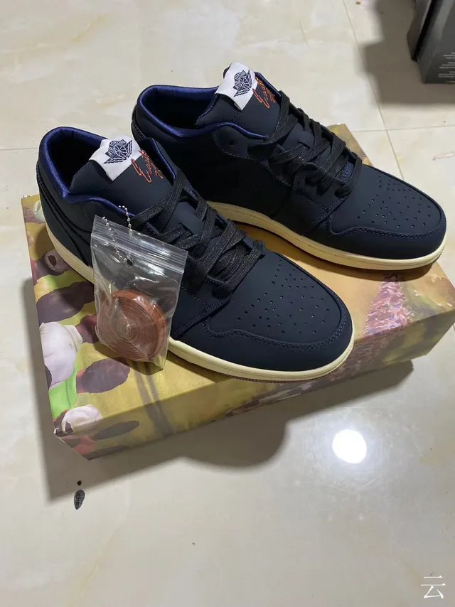 Air Jordan 1 Low Navy Cream Burgundy Lifestyle Sneakers 18