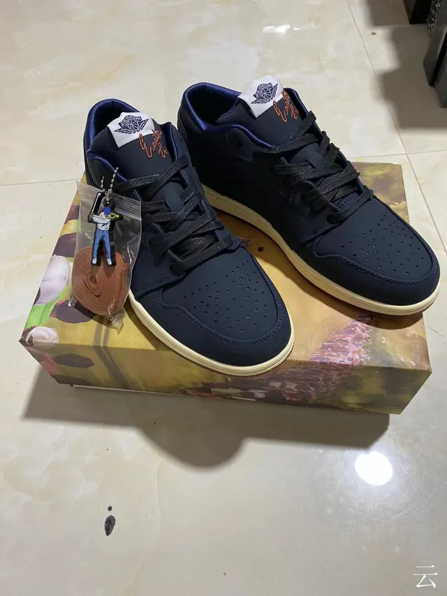 Air Jordan 1 Low Navy Cream Burgundy Lifestyle Sneakers 20