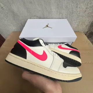 Air Jordan 1 Low White Black Pink Lifestyle Sneakers