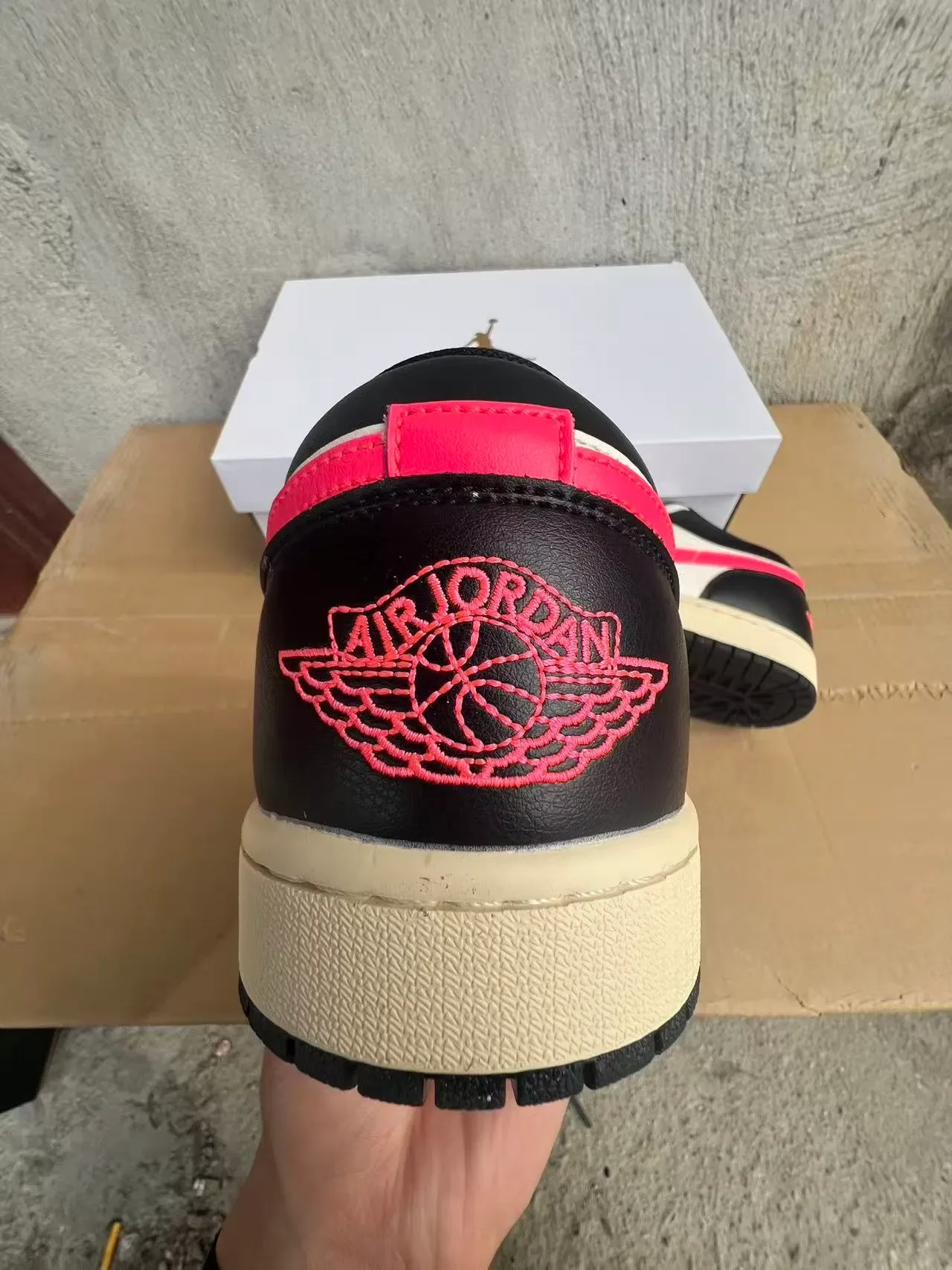 Air Jordan 1 Low White Black Pink Lifestyle Sneakers 8
