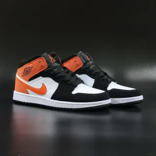 Air Jordan 1 Mid 黑白橙篮球鞋