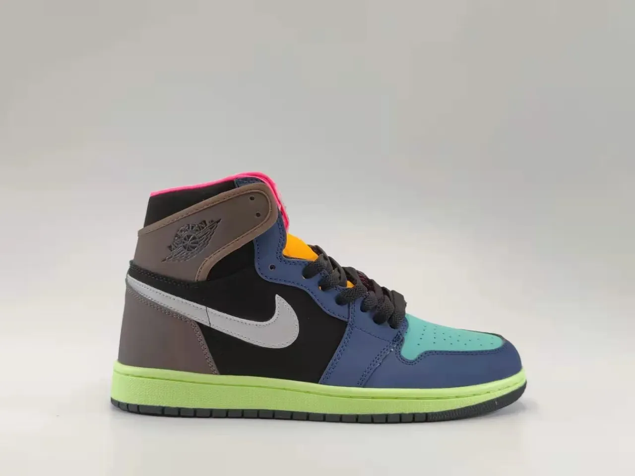 Air Jordan 1 Navy Multicolor Tênis de Basquete de Cano Alto com Colar acolchoado 2