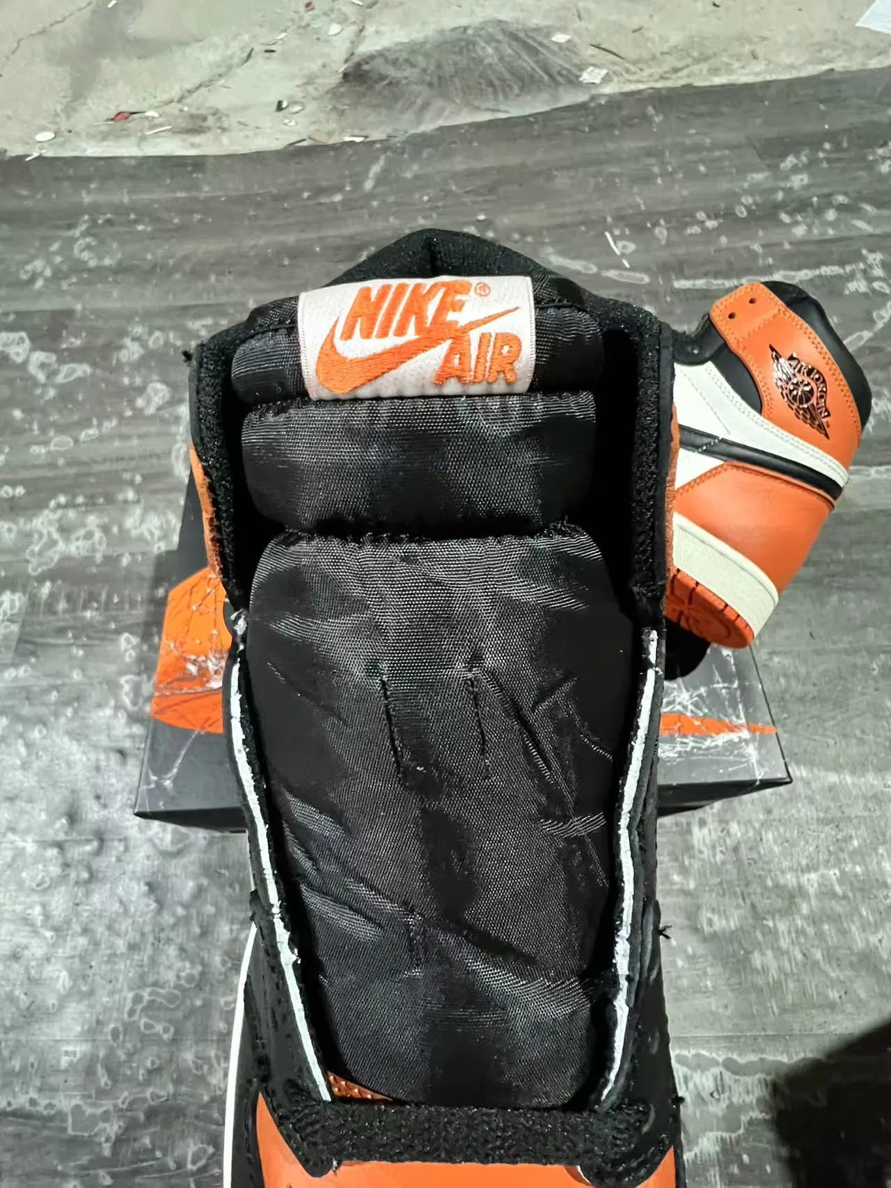 Air Jordan 1 Orange Black White Basketball Shoes 9