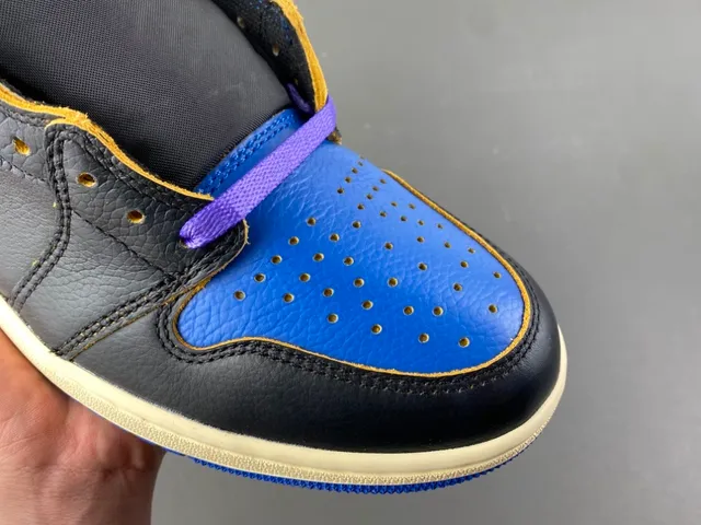 Air Jordan 1 Union LA Black Royal Blue Basketball Shoes 2