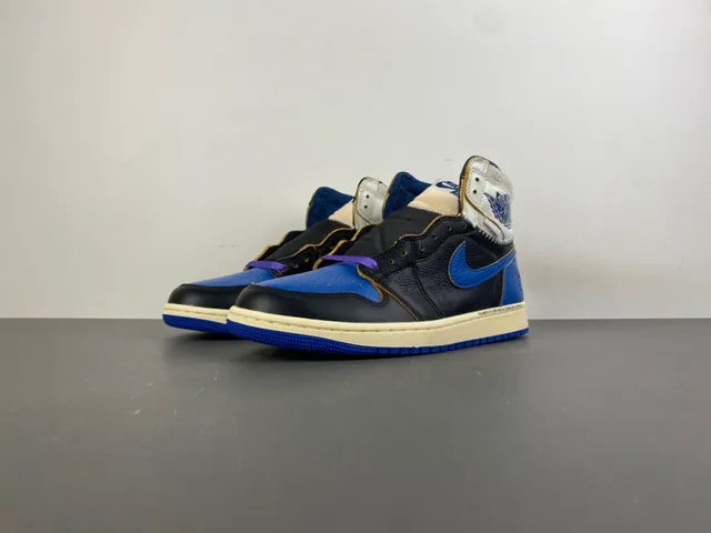 Air Jordan 1 Union LA Black Royal Blue Basketball Shoes 10