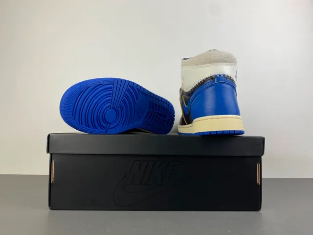 Air Jordan 1 Union LA Black Royal Blue Basketball Shoes 16