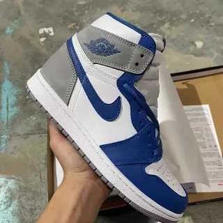 Air Jordan 1 White Royal Blue Gray Basketball Shoes