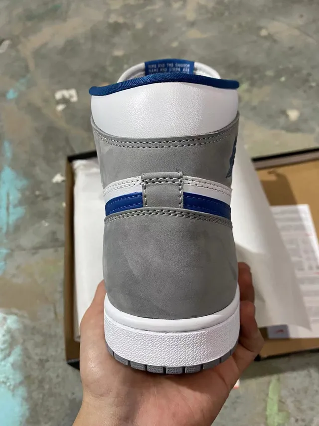 Air Jordan 1 White Royal Blue Gray Basketball Shoes 6
