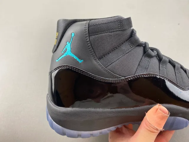 Air Jordan 11 Black Turquoise Jumpman Basketball Shoes 3