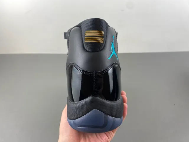 Air Jordan 11 Black Turquoise Jumpman Basketball Shoes 4