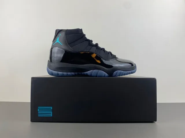 Air Jordan 11 Black Turquoise Jumpman Basketball Shoes 17
