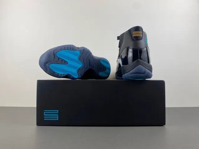 Air Jordan 11 Black Turquoise Jumpman Basketball Shoes 18