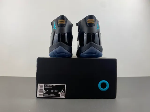 Air Jordan 11 Black Turquoise Jumpman Basketball Shoes 19