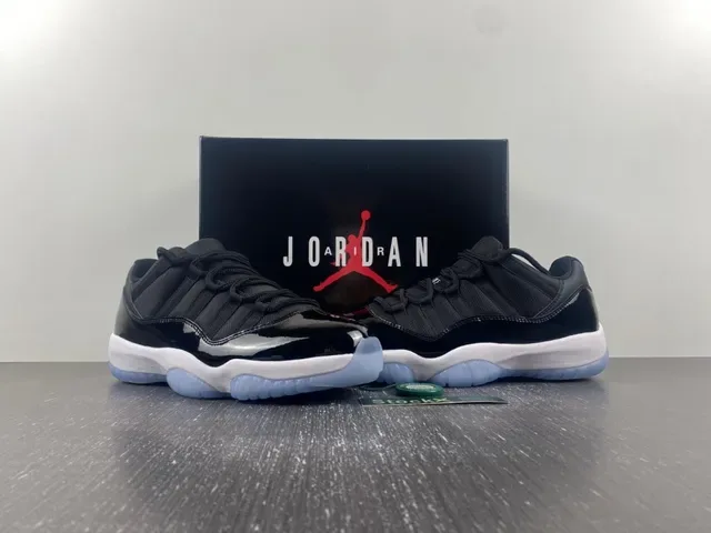 Air Jordan 11 Black White Royal Blue Basketball Shoes 14