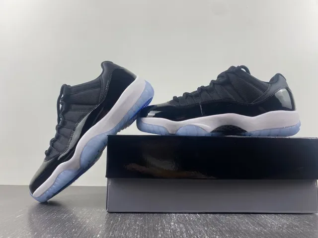 Air Jordan 11 Black White Royal Blue Basketball Shoes 15