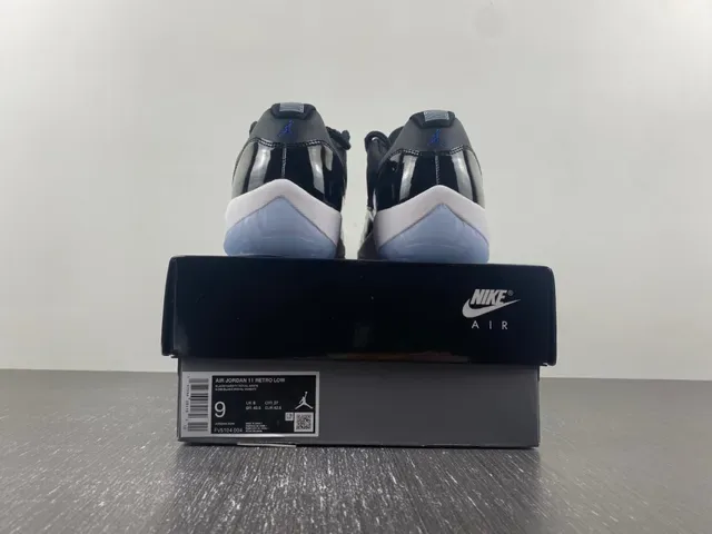 Air Jordan 11 Black White Royal Blue Basketball Shoes 18