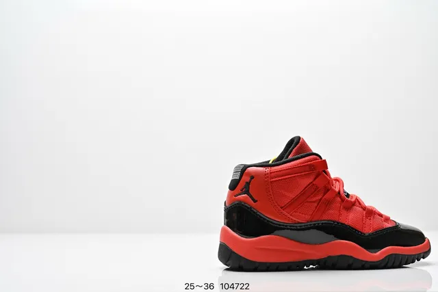Air Jordan 11 Red Black Patent Leather Basketball Shoes 5