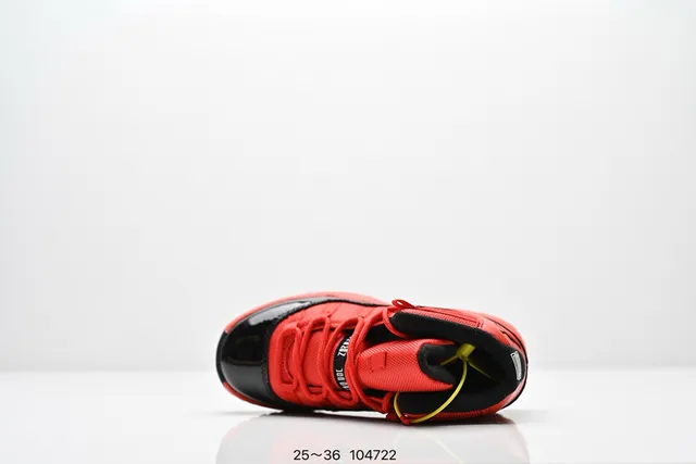 Air Jordan 11 Red Black Patent Leather Basketball Shoes 6