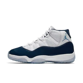 Air Jordan 11 Tênis de Basquete Branco Navy Couro Patentado