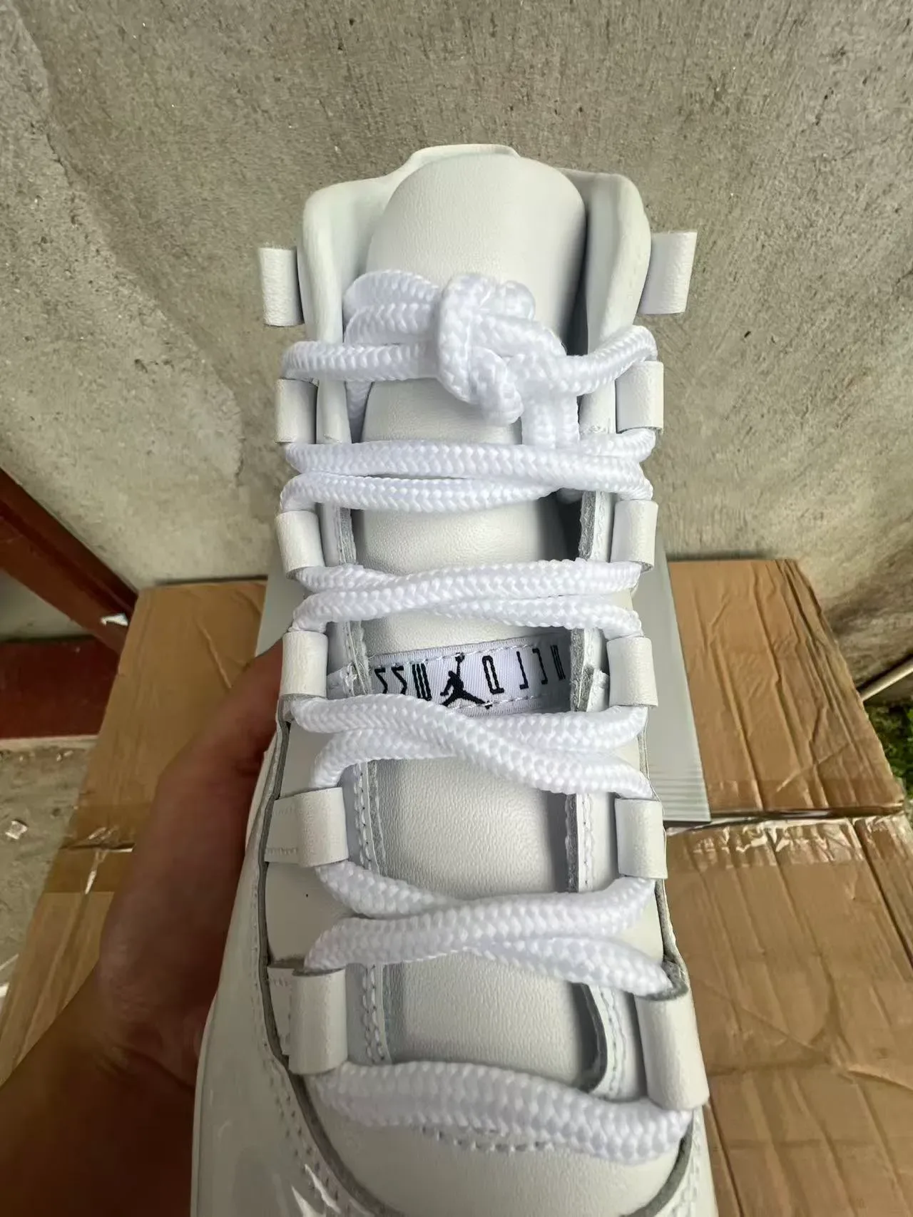 Air Jordan 11 Chaussures de basket Blanc en cuir patenté 4