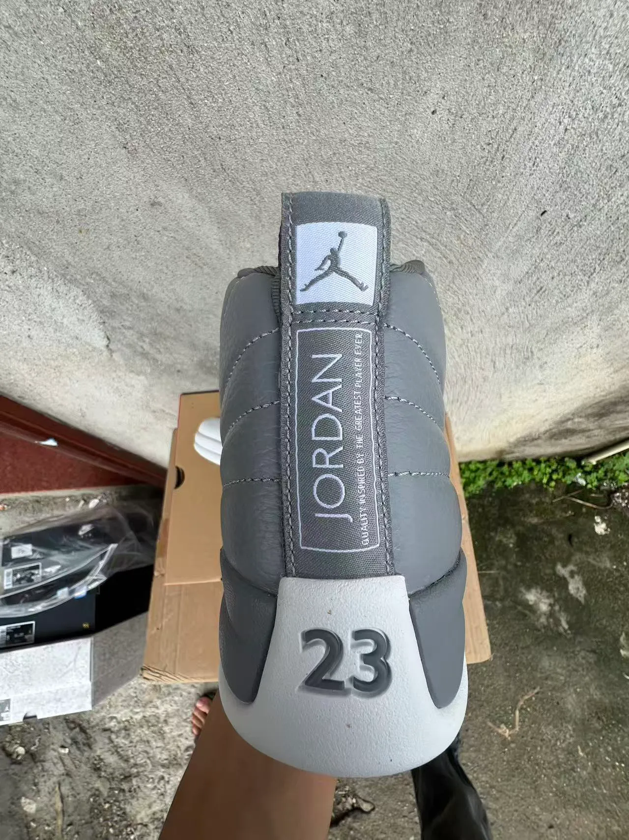 Air Jordan 12 Gray and White Basketball Shoes 2