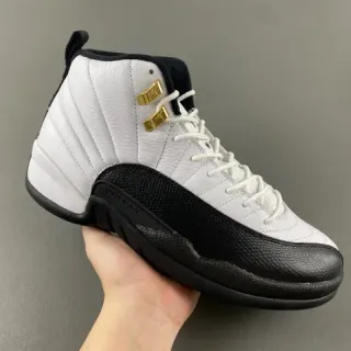 Air Jordan 12 White Black Gold Basketball Shoes