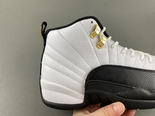 Air Jordan 12 White Black Gold Basketball Shoes 3