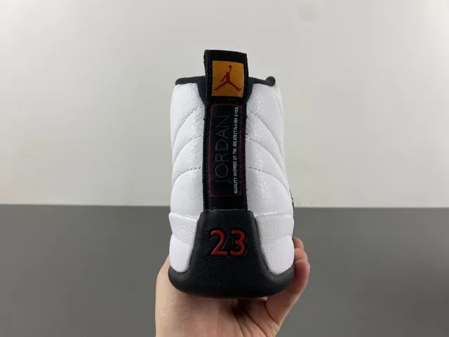 Air Jordan 12 White Black Gold Basketball Shoes 4