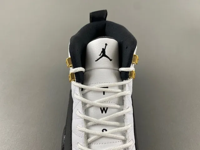 Air Jordan 12 White Black Gold Basketball Shoes 7