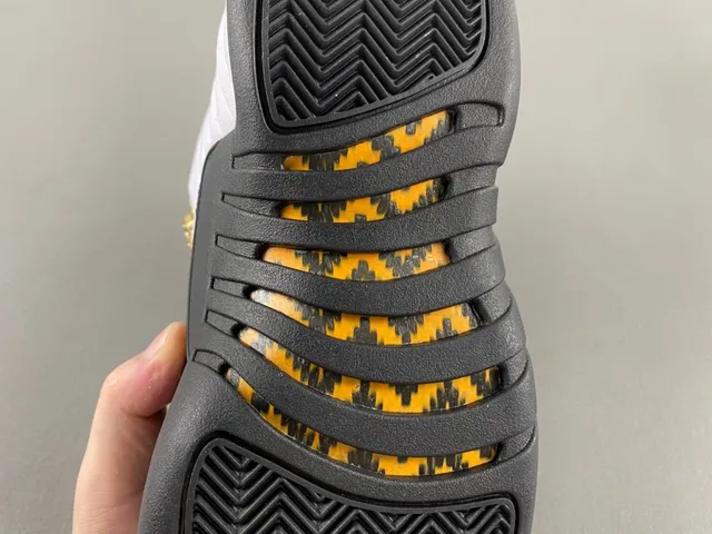Air Jordan 12 White Black Gold Basketball Shoes 10