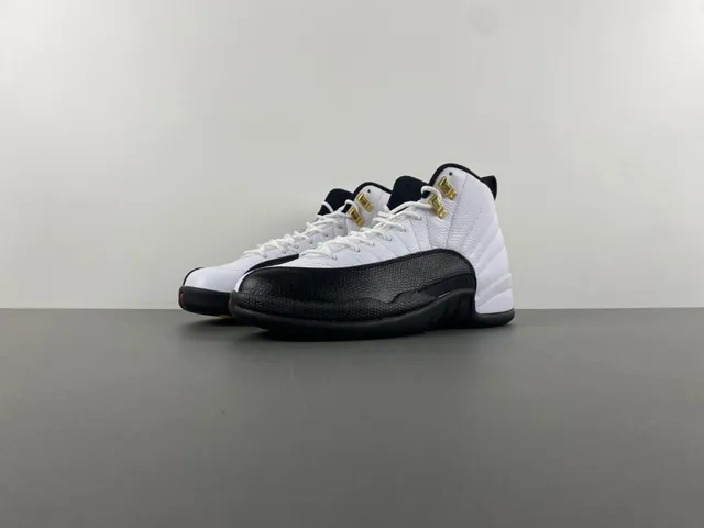 Air Jordan 12 White Black Gold Basketball Shoes 11