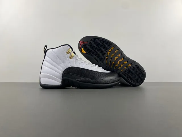 Air Jordan 12 White Black Gold Basketball Shoes 13