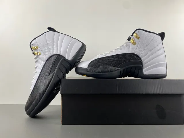 Air Jordan 12 White Black Gold Basketball Shoes 15