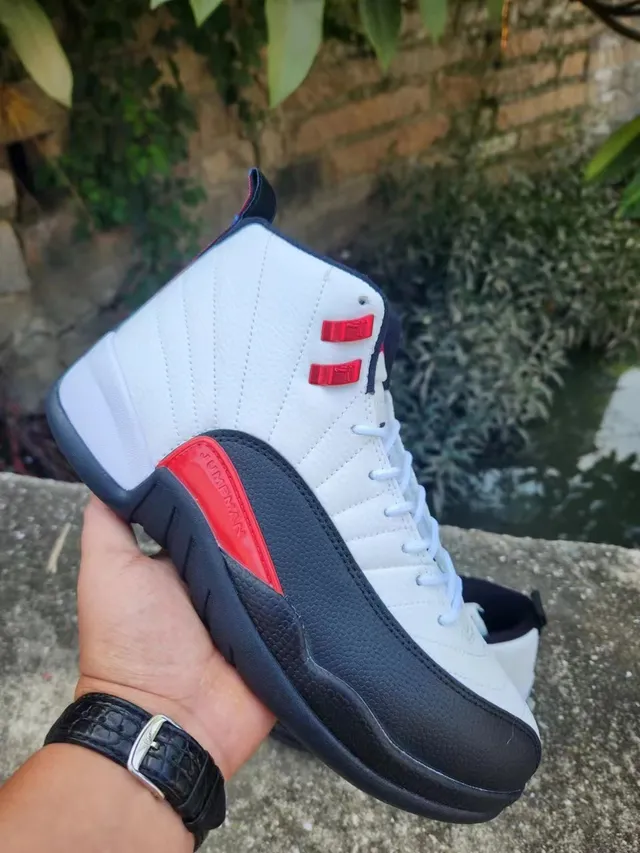 Air Jordan 12 White Black Red Basketball Shoes 2