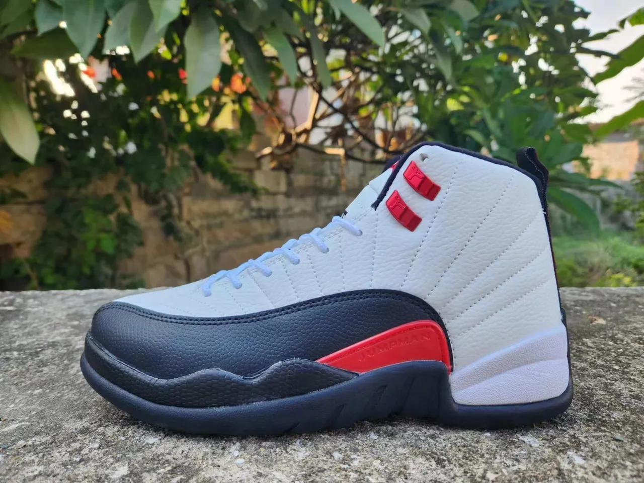 Air Jordan 12 White Black Red Basketball Shoes 6