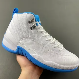Air Jordan 12 White Blue Basketball Shoes