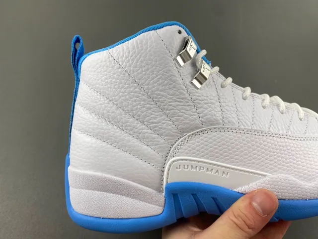 Air Jordan 12 White Blue Basketball Shoes 3