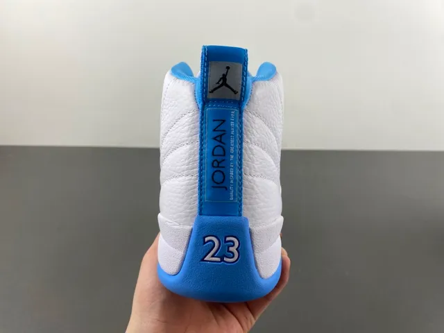 Air Jordan 12 White Blue Basketball Shoes 4